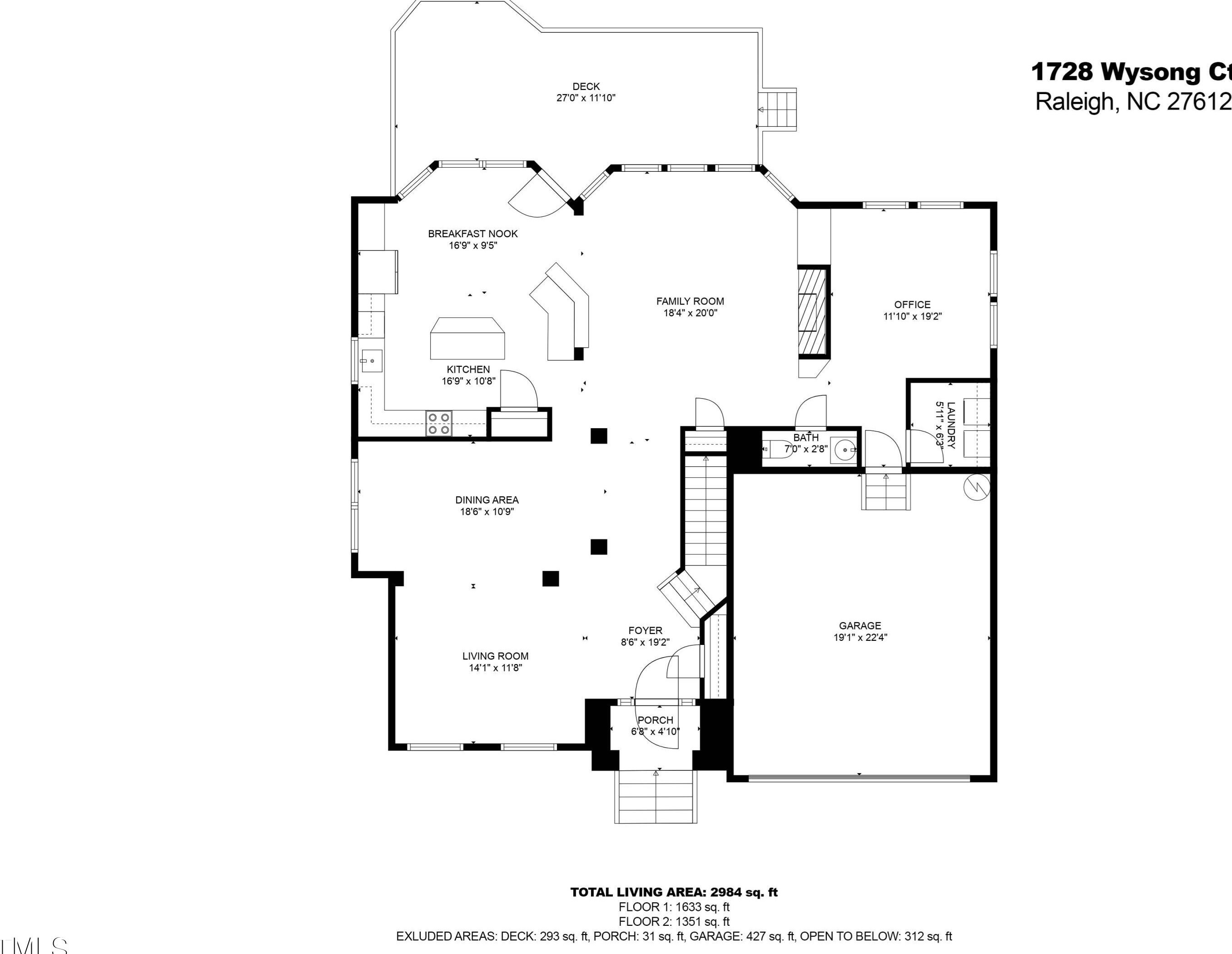1728 Wysong Ct, Raleigh NC  27612-6443 exterior