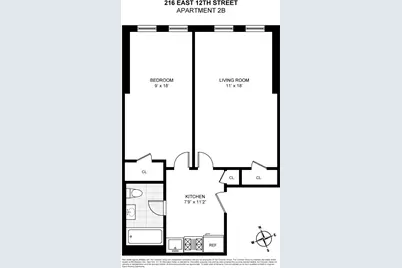 216 E 12th Street #2B, New York City, NY 10003 - Photo 5