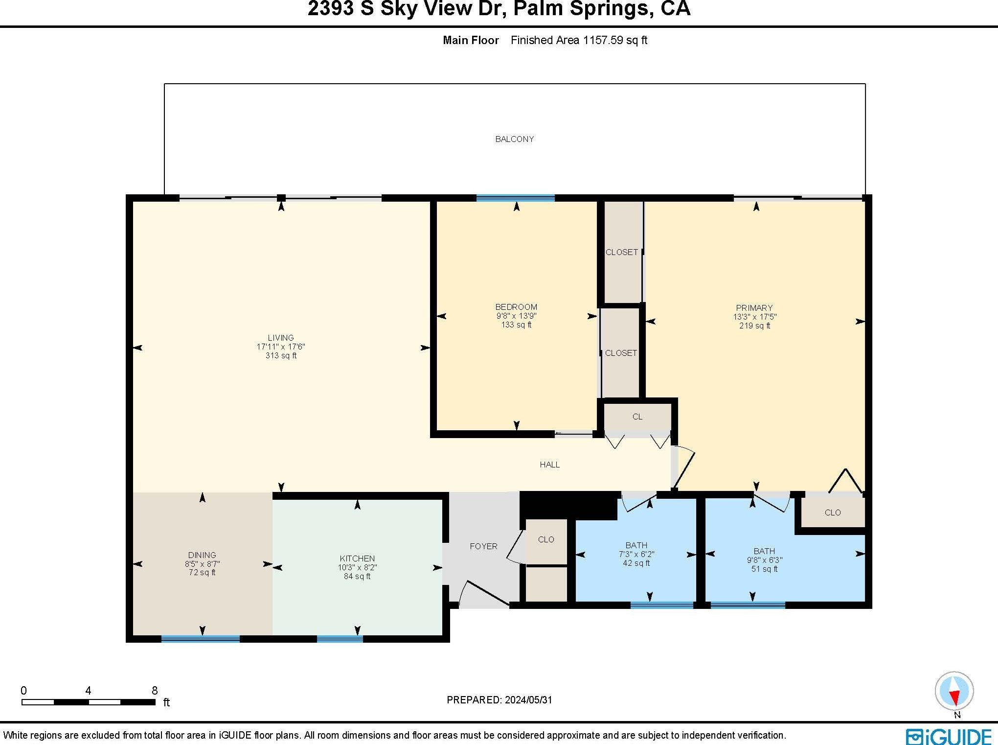 2393 Skyview Dr, Palm Springs CA  92264-9366 exterior