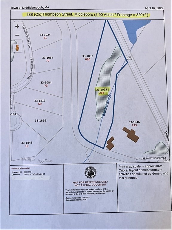 288 & 690 (Old) Thompson St, Middleborough, MA 02346 MLS 72967422