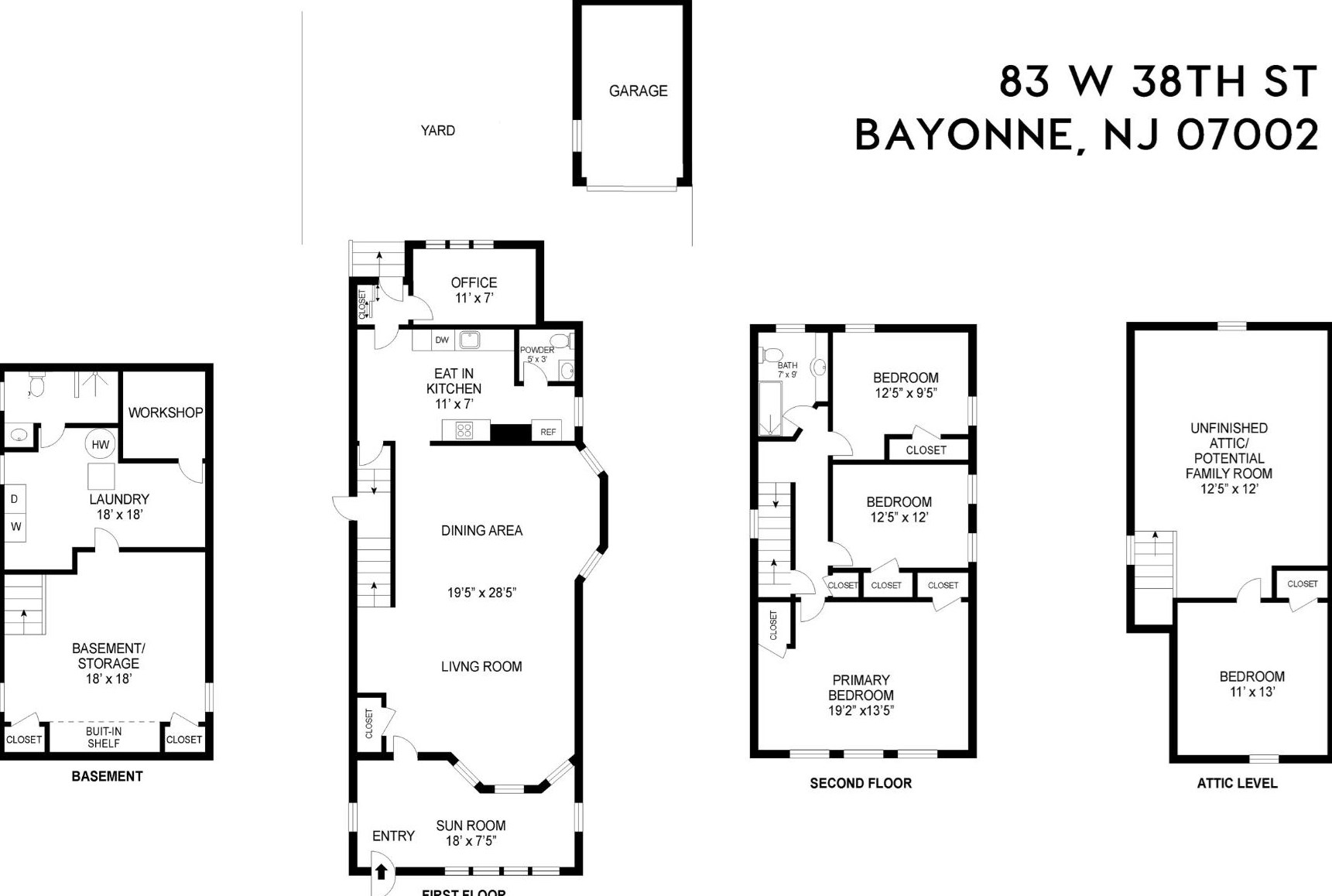 83 38th St, Bayonne NJ  07002-4813 exterior